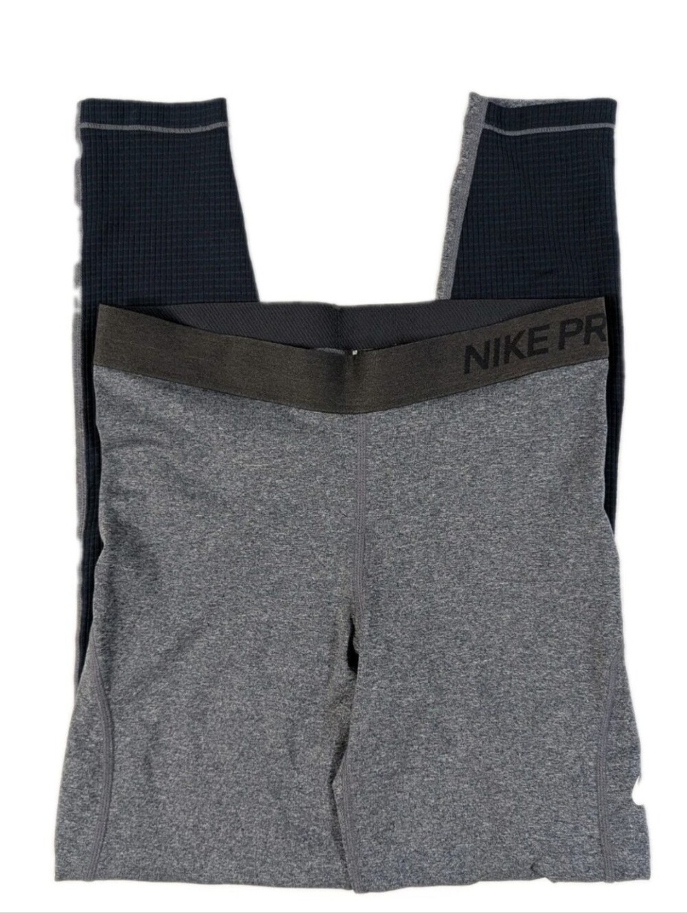 Nike Pro Womens Dri Fit Gray Black Colorblock Training Tights Size M